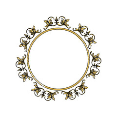 vintage round swirl flourish decoration frame royal image vector illustration