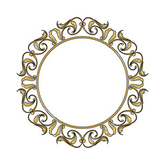 vintage round swirl flourish decoration frame royal image vector illustration