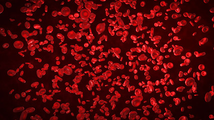Fototapeta na wymiar 3d abstract red blood cells illustration, scientific or medical or microbiological background