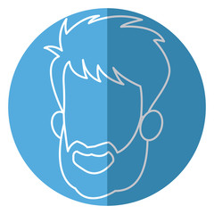 face man male bearded character image vector illustration