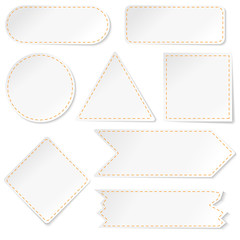 Set of white papers stickers Stock Illustration