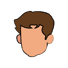 head faceless male avatar drawing vector illustration