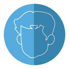 head faceless male avatar line vector illustration