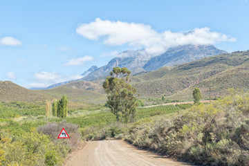 Landscape between Hoeko and Ladismith with Swartberg in the back