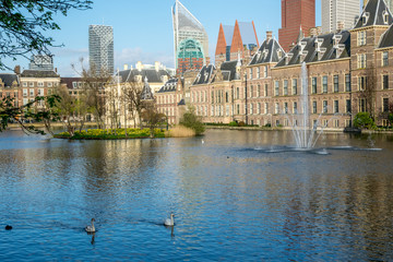 building in Netherlands Europe in the afternoon with a cloudy sky