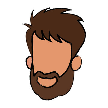 face man male bearded character image vector illustration
