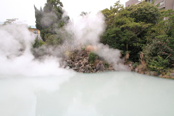 Shiraike jigoku (hell) in Beppu, Oita, Japan