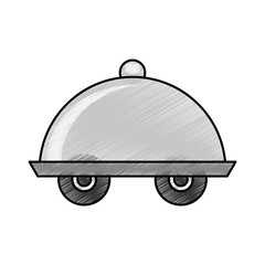 tray server with wheels isolated icon vector illustration design