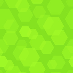 Abstract Background with Green Hexagon