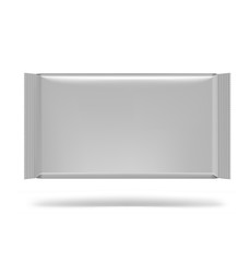 Template of blank flow packaging for food, cosmetic and hygiene. Vector illustration on white background. Ready for your design.