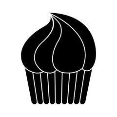 sweet cupcake icon over white background. vector illustration