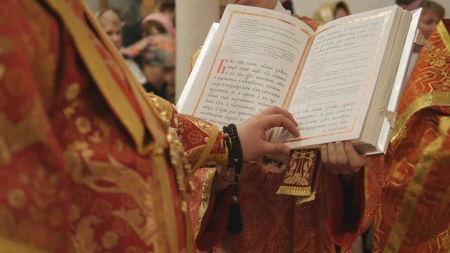 The glorious feast of Easter. Christ is risen. The Episcopal service is the reading of the Missal