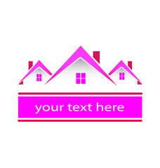 Vector - Real estate pink houses logo