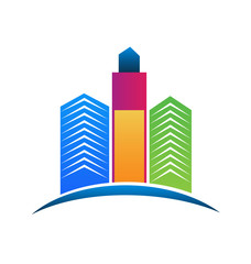 Obraz premium Logo Real Estate City Buildings