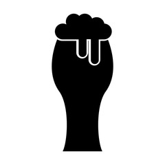 fresh beer in glass isolated icon vector illustration design