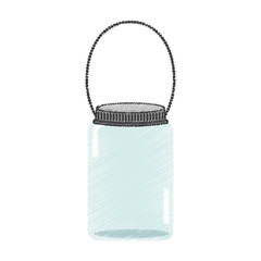 mason jar with hook isolated icon vector illustration design
