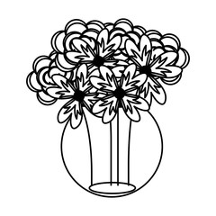 mason jar with flowers isolated icon vector illustration design