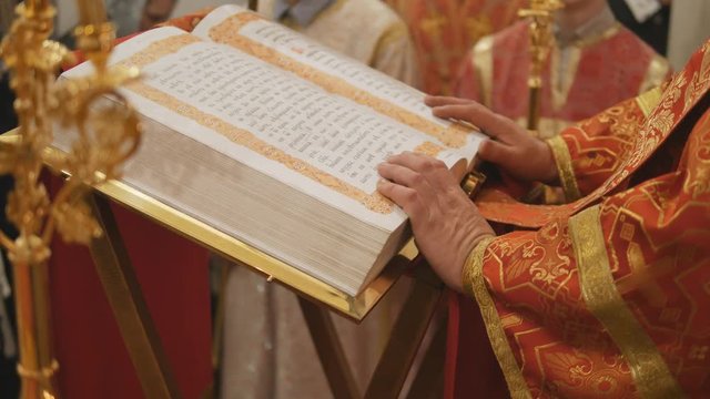 The glorious feast of Easter. Christ is risen. The Episcopal service is the reading of the Missal