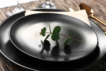 Beautiful festive table setting, closeup