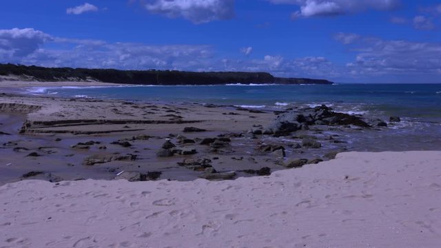 Ocean Waves Breaks on the Seashore
