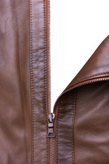 Brown Leather Jacket closeup