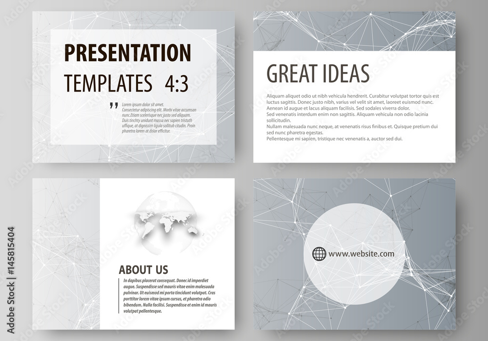 Poster set of business templates for presentation slides. abstract vector layouts in flat design. chemistry