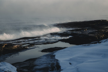 Barents Sea in Arctic Ocean. Kola Peninsula, Russia