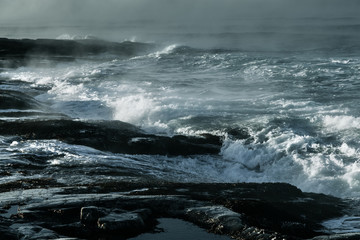 Barents Sea in Arctic Ocean. Kola Peninsula, Russia