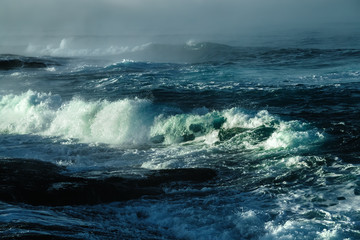 Barents Sea in Arctic Ocean. Kola Peninsula, Russia