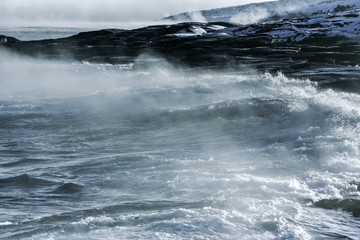 Barents Sea in Arctic Ocean. Kola Peninsula, Russia