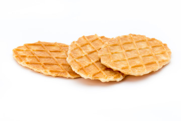 Sweet waffle on the white background.