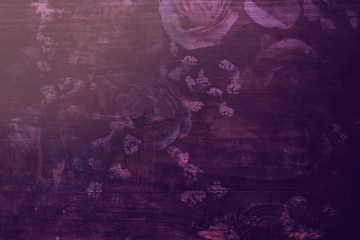 rose bouquets blended on wood planks background, filtered tones