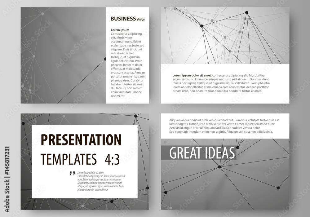 Poster set of business templates for presentation slides. easy editable abstract vector layouts in flat des