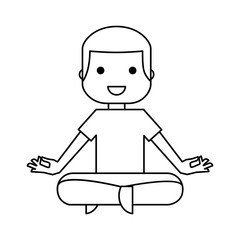 man practicing yoga character vector illustration design