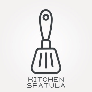 Line icon kitchen spatula