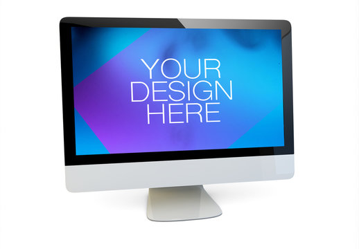 Isolated Computer on White Mockup 1