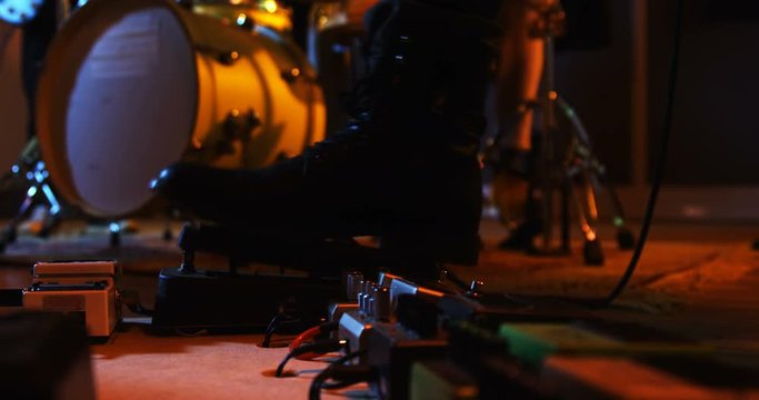 Band performing in studio