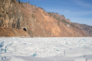 The Circum-Baikal railway in the beginning of spring