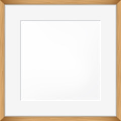 Square blank picture frame. Vector template