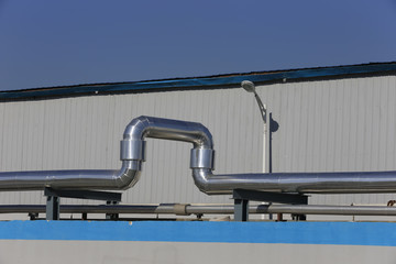 The pipeline on the industrial equipment