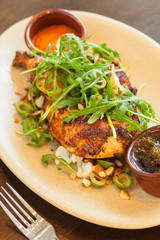 spit-roasted half chicken