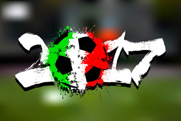 Flag of Italy as an abstract soccer ball