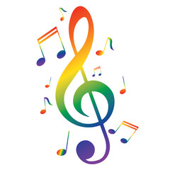 Naklejka premium Colorful Musical Notes