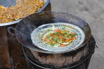 Thai street food on the traditional market in Koh Phangan, Thailand