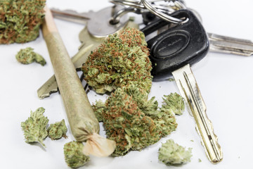 Marijuana and Driving- Don’t Drive High - Car Keys and Cannabis