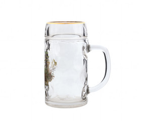 Beer foam in a mug on a white background. Isolated