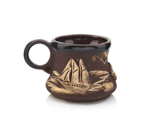 Decorative cup for coffee on a white background