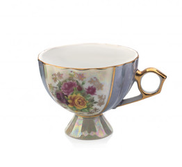 Decorative cup for coffee on a white background.