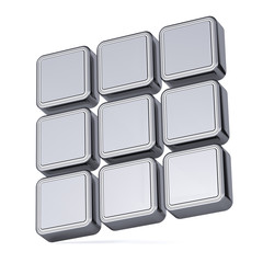 Flying cubes on a white background. 3d render illustration.