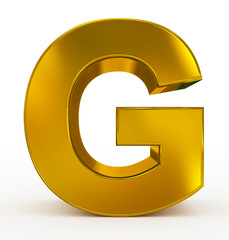 letter G 3d golden isolated on white